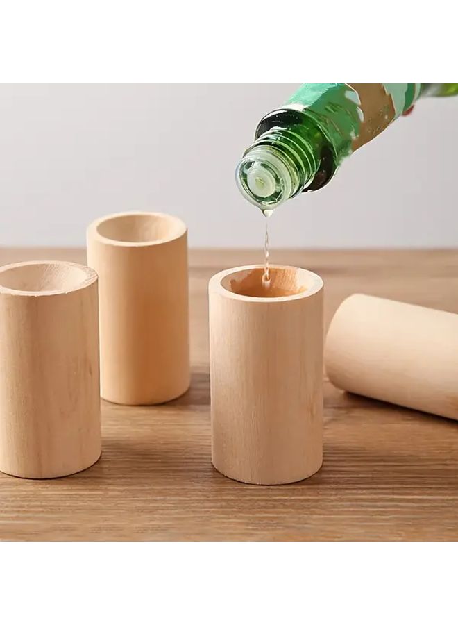 Natural Wood Cylindrical Oil Diffuser 5pcs Unscented Solid Sticks for Home Car Desk - Image 3