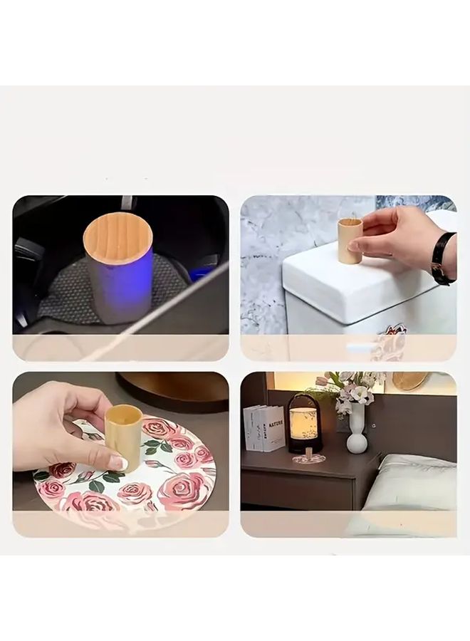 Natural Wood Cylindrical Oil Diffuser 5pcs Unscented Solid Sticks for Home Car Desk - Image 2