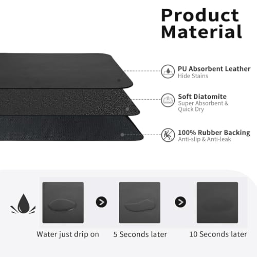 Kitssential® Placemat for Dish Drying Kitchen Utensil Dish Drying Mat| Quick Dry Water Absorbent mat Super Draining Mat for Kitchen| Placemat for Dish Drying with Non-Slip Rubber Backed(40 X 60 cm) - Image 5