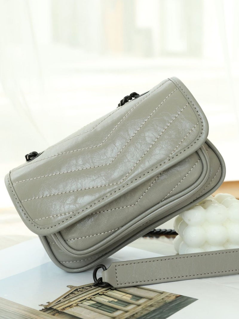 Genuine Leather Bag Women'S Crossbody Bag Poplar Grove Hobo High-End Messenger Bag Shoulder Chain Bag - Image 2