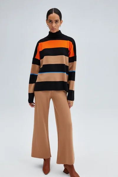 Touche Turtleneck Striped Sweater