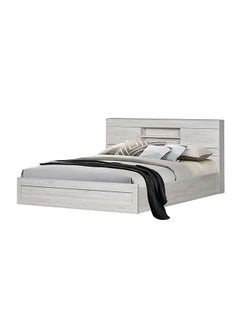 DANUBE HOME Danube Home Tisley King Bed With Under Bed Storage Sturdy Modern Design Wooden Double Bed Frame Furniture L 216.4 x W 188.5 x H 100 cm L.Oak/White Faux Marble  - Image 3