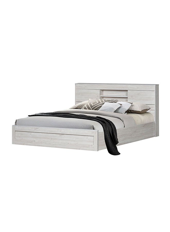 Danube Home Tisley King Bed With Under Bed Storage Sturdy Modern Design Wooden Double Bed Frame Furniture L 216.4 x W 188.5 x H 100 cm L.Oak/White Faux Marble - Image 3