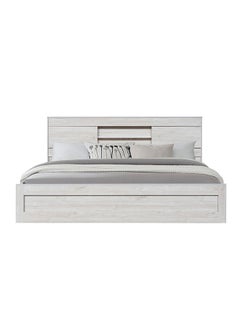DANUBE HOME Danube Home Tisley King Bed With Under Bed Storage Sturdy Modern Design Wooden Double Bed Frame Furniture L 216.4 x W 188.5 x H 100 cm L.Oak/White Faux Marble  - Image 2