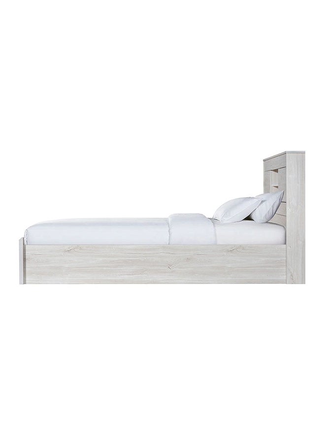 Danube Home Tisley King Bed With Under Bed Storage Sturdy Modern Design Wooden Double Bed Frame Furniture L 216.4 x W 188.5 x H 100 cm L.Oak/White Faux Marble - Image 5