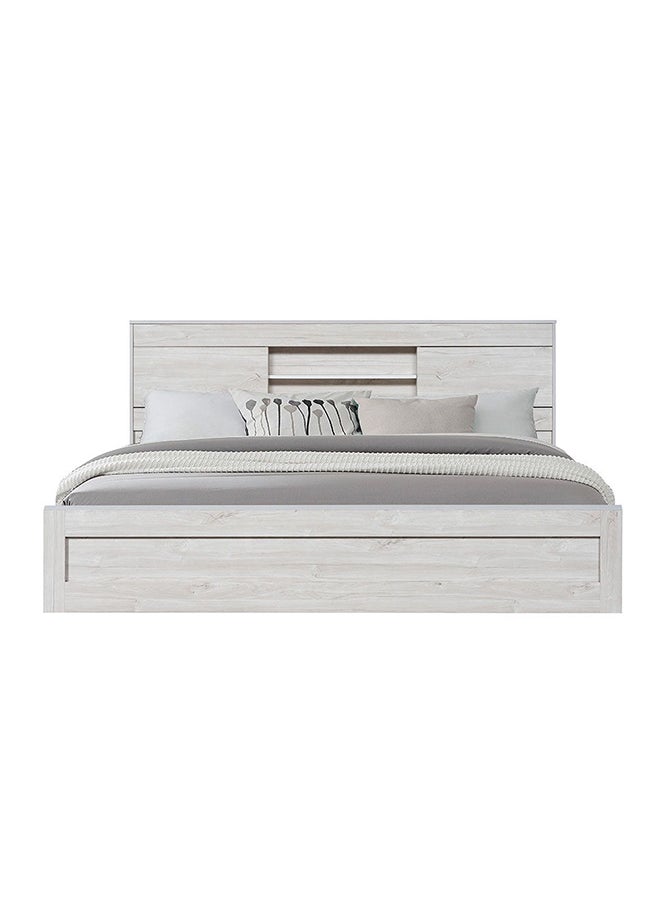 Danube Home Tisley King Bed With Under Bed Storage Sturdy Modern Design Wooden Double Bed Frame Furniture L 216.4 x W 188.5 x H 100 cm L.Oak/White Faux Marble - pzsku/Z109E558CAC37EEB94ED3Z/45/_/1713973035/b885f209-e2f0-4363-ad6c-7f05a463ad51