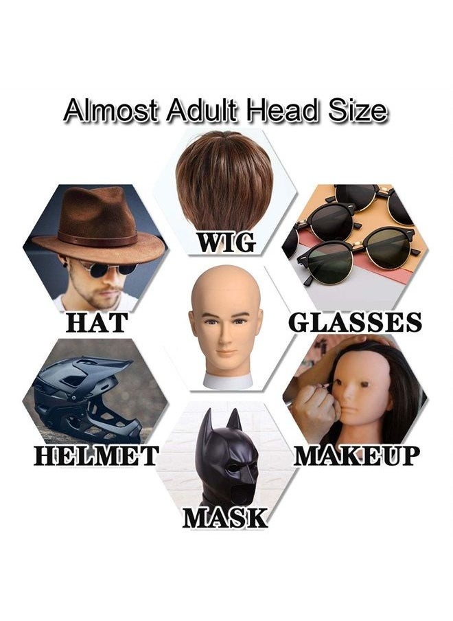 Newshair NEWSHAIR Bald Mannequin Head Male Wig Head Professional Cosmetology for Wig Making and Display Hat Helmet Glasses or Masks Display Head Model with Free Clamp Stand  - Image 1