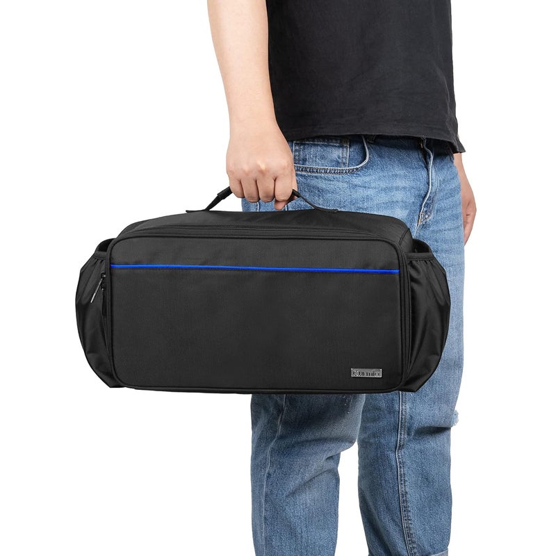 CURMIO Game Disc Storage Bag Holds Up to 24 Discs, Game Disk Travel Case Compatible for PS5/PS4/PS4 Pro/PS3/Xbox One/Xbox 360//Xbox Series X/S, Blue Stripe(Bag Only) - Image 4
