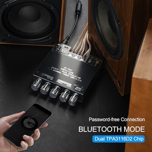 UwayKey ZK-TB21 Bluetooth Amplifier Board 2.1 Channel,50W+50W+100W Power Output Class D AMP Module with Dual TPA3116D2 Chip (ZK-TB21) - Image 4
