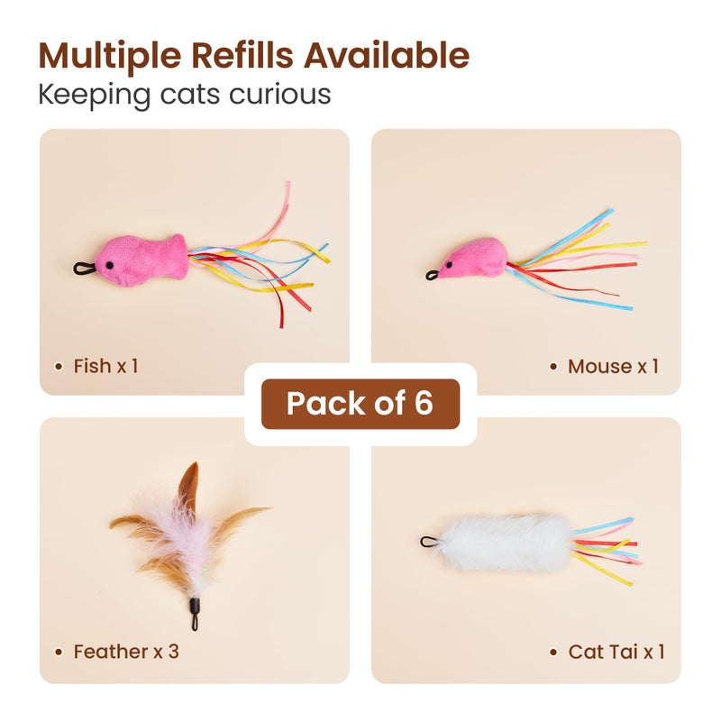Potaroma 6 Pcs Attachment Refills for The Down Part of Potaroma Hide and Seek Cat Toy - Image 3