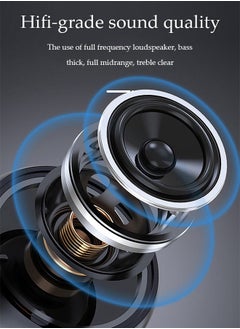 DUNISO Computer speaker, Bluetooth mini speaker, dual speaker subwoofer surround sound quality, with silicone foot pad, suitable for computers, phones, TVs, black  - Image 4