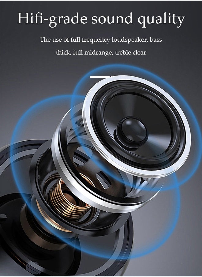 DUNISO - Computer speaker, Bluetooth mini speaker, dual speaker subwoofer surround sound quality, with silicone foot pad, suitable for computers, phones, TVs, black - Image 1