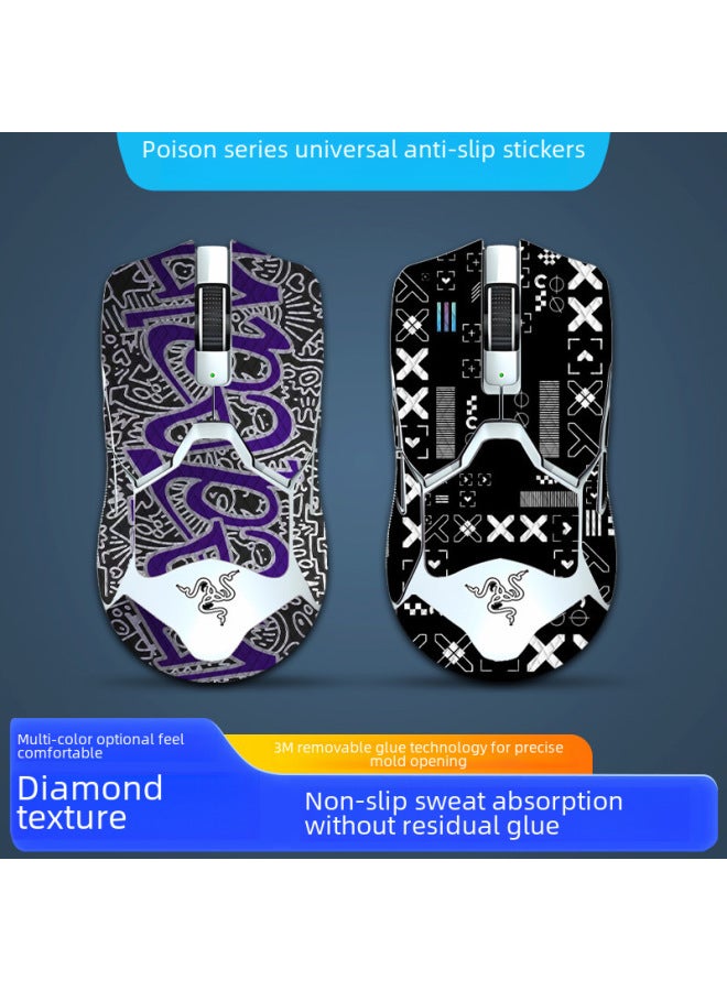 Applicable Poison Poison V2pro Professional Edition Sweat-absorbing Stickers Wireless Universal Lizard Skin Mouse Anti-slip Stickers All-inclusive-Color:Poison Viper V2pro Professional Edition-SY-044 Yugui Dog/White Diamond-Full Package - Image 2