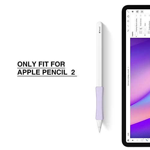 ELETIUO 3 Pack iPencil Grips Case Cover Silicone Sleeve Holder Compatible with Apple Pencil (USB-C)&Apple Pencil (2nd Generation),iPad Pro 11 12.9 inch 2018(White, Pink, Purple) - Image 2