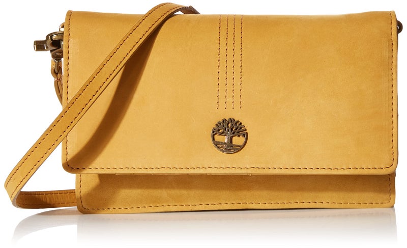 Timberland Women's Rfid Leather Crossbody Bag Wallet Purse, Wheat (Nubuck), One Size - Image 1