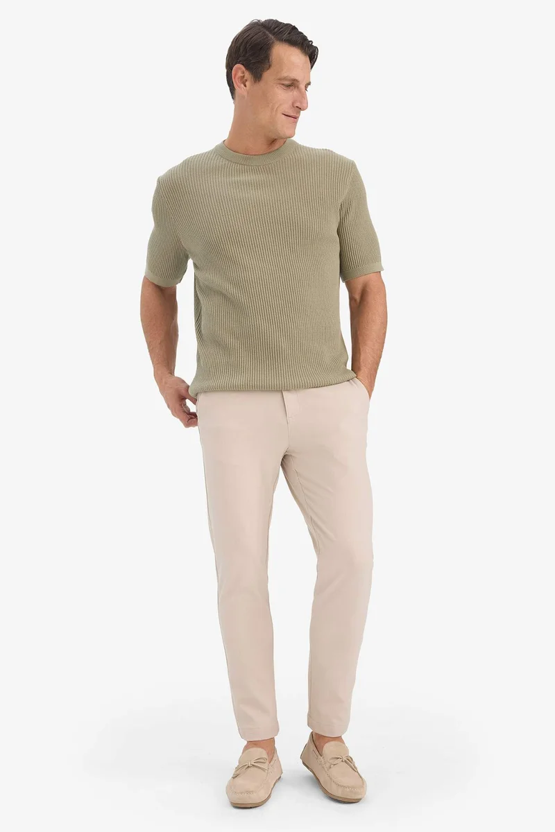 DeFacto Cotton Standard Fit Crew Neck Knitwear T-Shirt