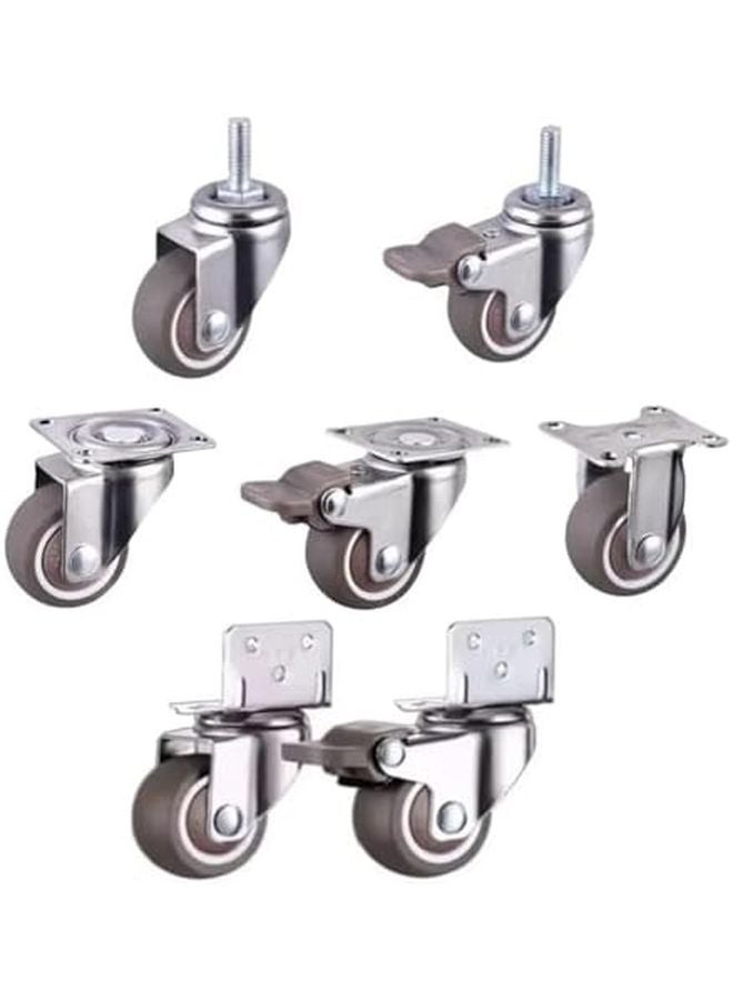 4Pcs Heavy Duty Furniture Casters 1 5 Inch Universal 360 Swivel Wheels Gray Mute - Image 2