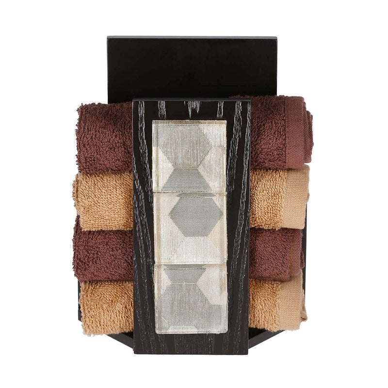 Cocktail COCKTAIL Decorative Hand Towel Stand Hand Towel Holder for Wash Basin Towel Stand for BathroomAttached Holder Wooden Towel Stand for Counter Top BrownFlower GTile  - Image 3