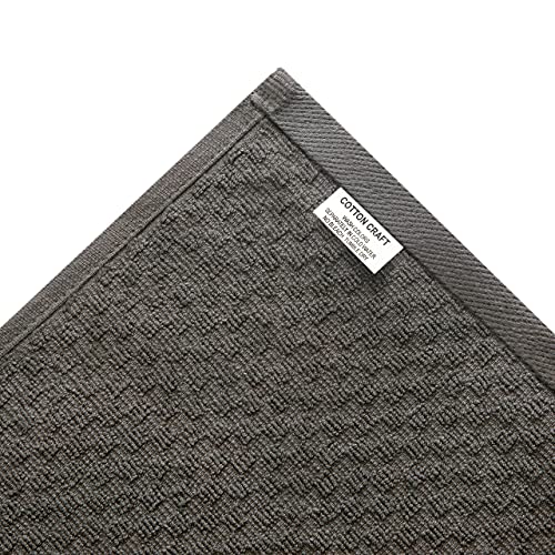 COTTON CRAFT Amazing Kitchen Towels - Set of 8 Terry Towel - 100% Cotton Euro Café Waffle Weave Dish Towel Set - Soft Absorbent Quick Dry Low Lint Reusable Pantry Bar Cleaning Cloth - 16x28 - Charcoal - Image 5
