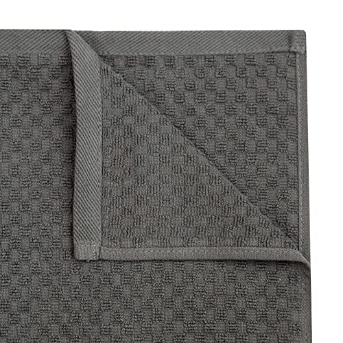 COTTON CRAFT Amazing Kitchen Towels - Set of 8 Terry Towel - 100% Cotton Euro Café Waffle Weave Dish Towel Set - Soft Absorbent Quick Dry Low Lint Reusable Pantry Bar Cleaning Cloth - 16x28 - Charcoal - Image 4