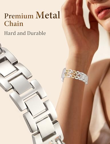 Newlibery Starlight Gold Watch Bands for Women Compatible with Apple Watch 38mm 40mm 41mm 42mmS1011 Adjustable Metal Strap Dressy Pretty Chain Bracelet for iWatch Series 1110987654SE321 - Image 3