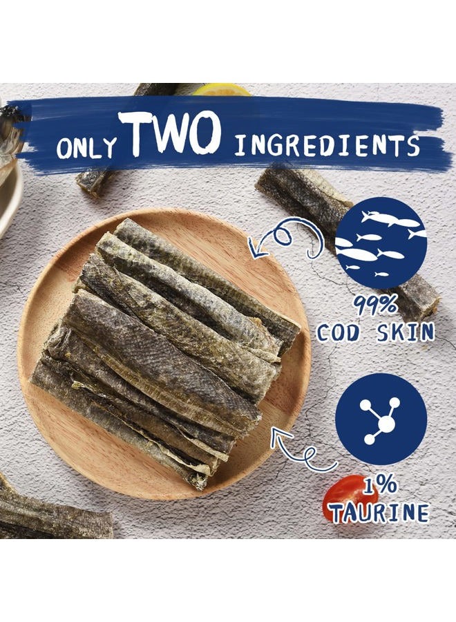 PAWUP Dog Treats, Cod Skins Dog Treat with Taurine, One-Ingredient Grain-Free Chew Fish Skin Rolls Rich in Omega3, 8 oz - Image 4