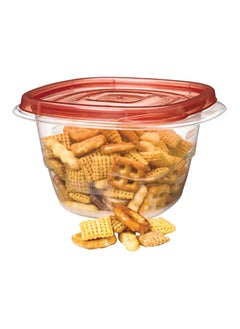 Rubbermaid 5-Piece Square Container Clear and Red 14.224 x 13.97 x 12.446 cm 6132542  - Image 1