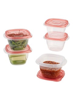 Rubbermaid 5-Piece Square Container Clear and Red 14.224 x 13.97 x 12.446 cm 6132542  - Image 3