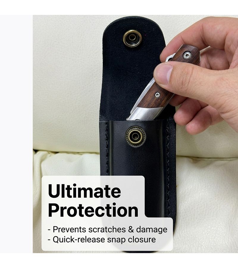 Brown Large Cowhide Leather EDC Tool Sheath For Knife And Multitool Storage Holster - Image 4