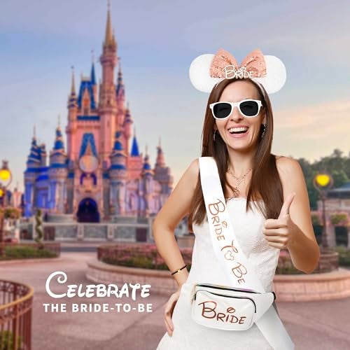 Chug Buddy Mouse Ears Set - Bride Accessories - Bachelorette Party Favors - Match Bachelorette Outfit (Rose Gold/White, 1) - Image 4