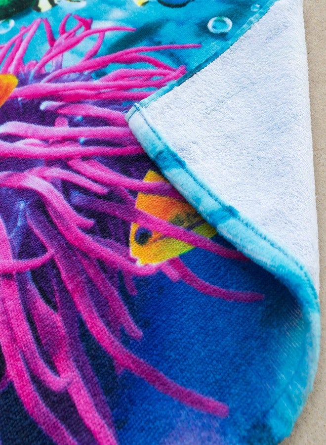 Softerry Tropical Island Beach Towel 30 x 60 inch 100% Cotton Coral Reef and Fishes - Image 3