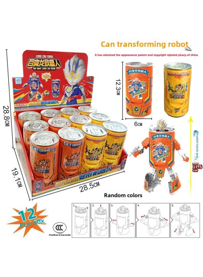 Can Deformation Robot Soda Creative Toy Model Hand-made Boy Birthday Gift Supermarket Wholesale-Color:53846 12 1 Big Box (1 Price)  0758-18 - Image 2