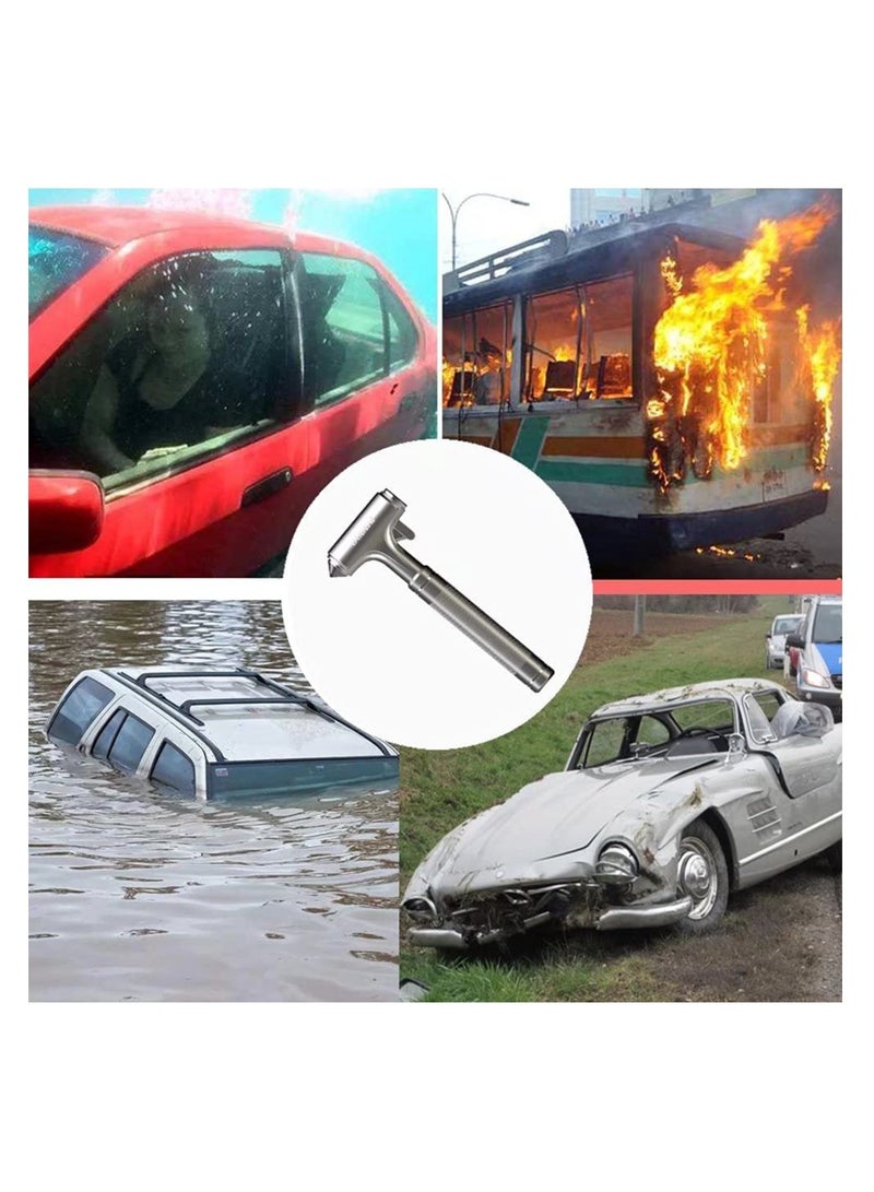 SYOSI Metal Car Glass Breaker with Seat Belt Cutter, Automotive Safety Hammer, Emergecy Escape Tool, Portable Small Car Window Hammer, Hard Aluminium Alloy Head - Image 4