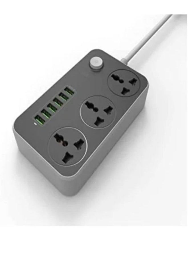 SHOPI Electric Extension Power Socket, Anti-static power socket (6 USB PORT + 3 UK PLUG) 3.4A, Extension Cord (3 Meters Length)  - Image 2