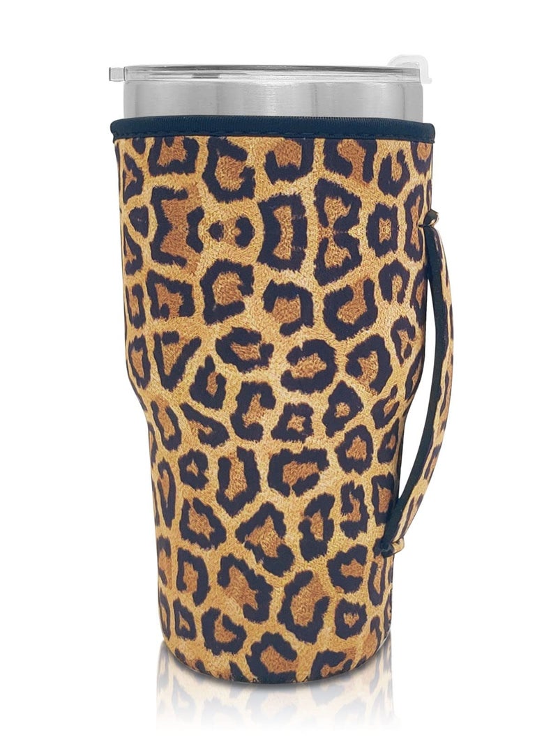 AJLTPA Bottle Sleeve Leopard Print Rainbow Sunflower Water Neoprene Insulated Sleeve Bottle Cover Pouch for 30oz Tumbler Cup (Only Cup sleeves) (Leopard) - Image 1