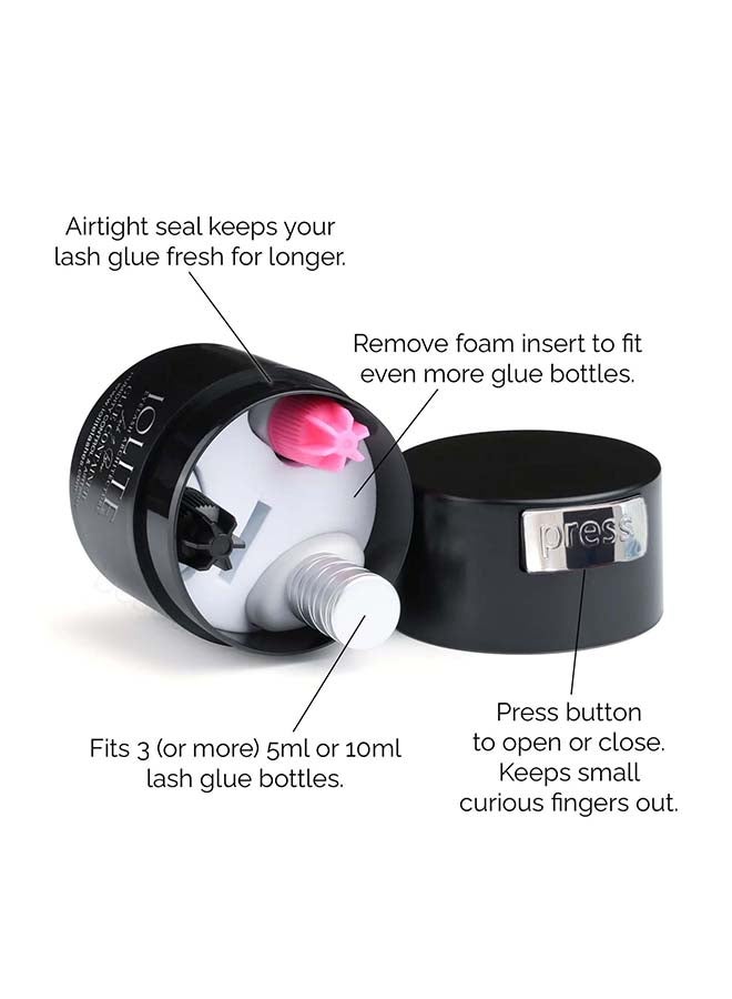 IOLITE Glue Storage Container Eyelash Glue Jar Sealed Eyelash Extension Adhesive Container IGC - Grey - Image 1