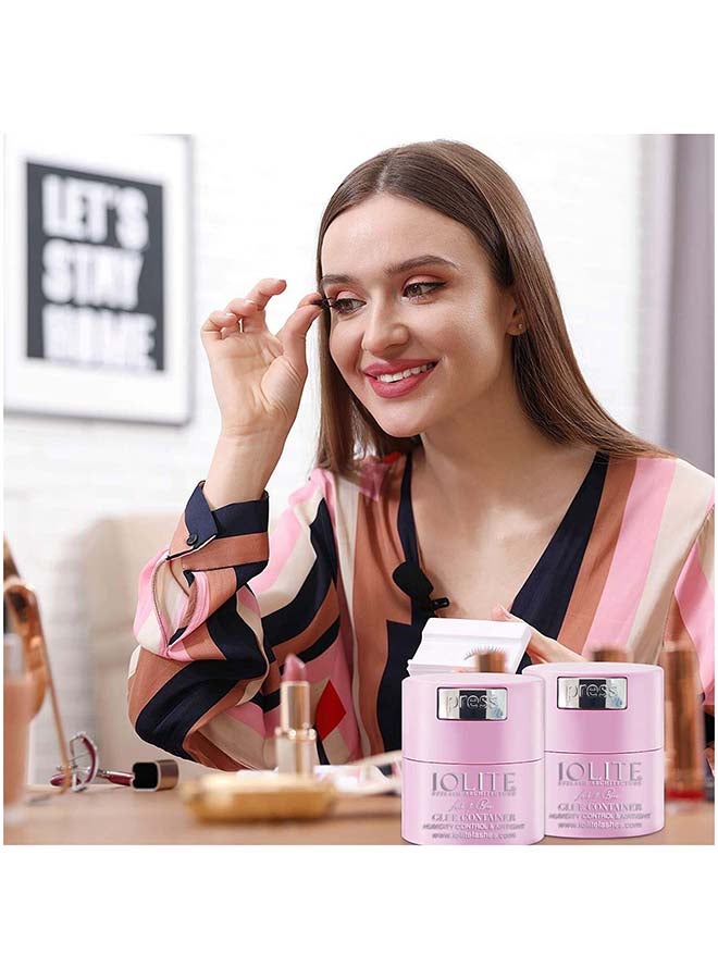 IOLITE Glue Storage Container Eyelash Glue Jar Sealed Eyelash Extension Adhesive Container IGC - Grey - Image 2