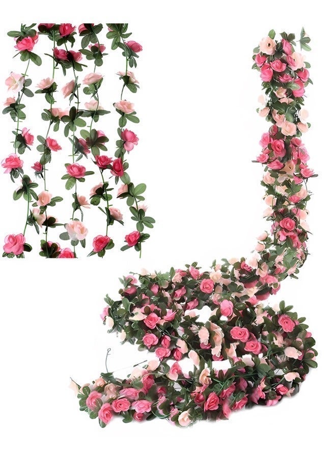 Beauenty Artificial Rose Vine Party Decoration,Artificial Garland Home Decoration,Flower Plant Rattan Family Hotel Wedding Party Background,Garden Craft Art Decoration 98 Inches (5PCS) - Image 1