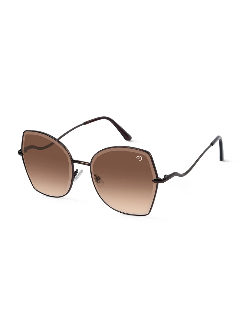 Woggles Latest & Stylish UV Protected Brown Oversized Sunglasses for Women
