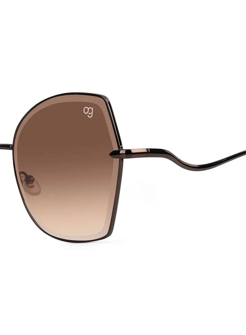 Woggles Latest & Stylish UV Protected Brown Oversized Sunglasses for Women