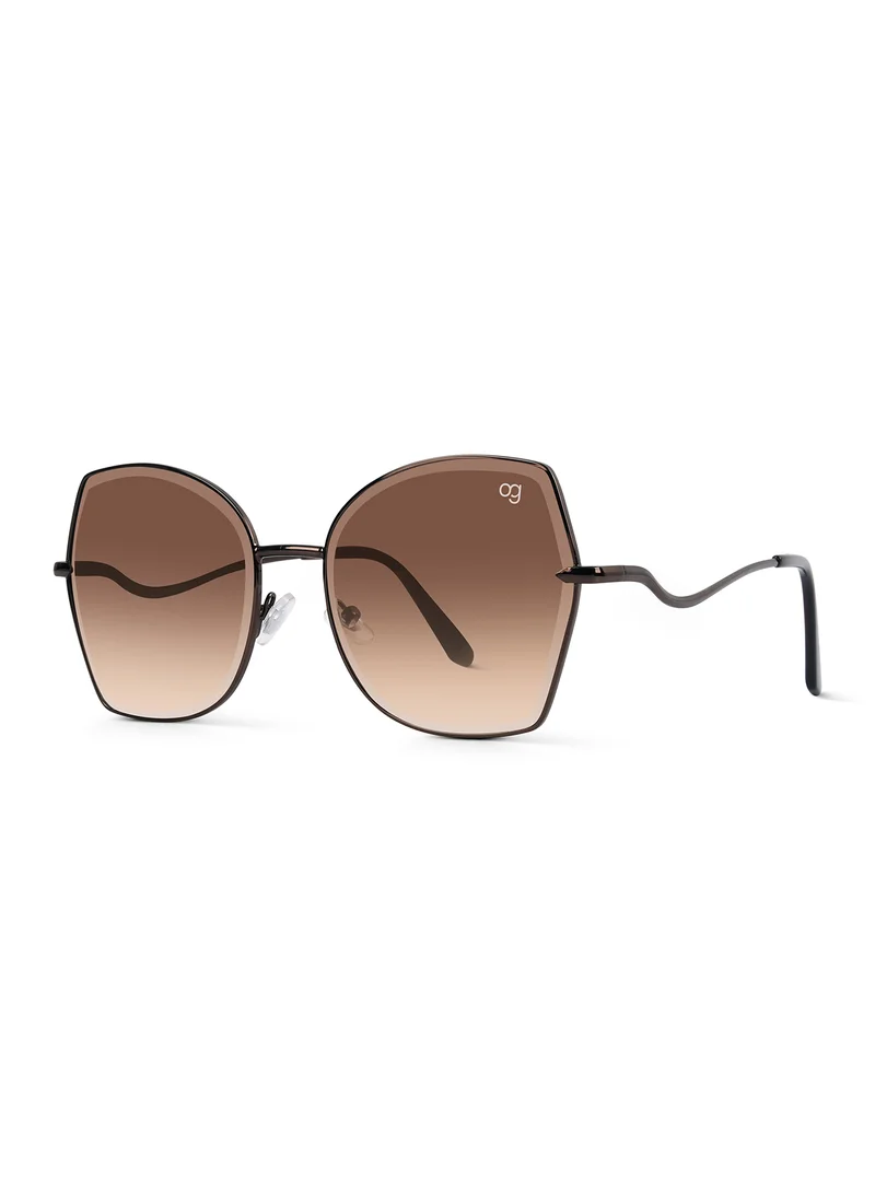 Woggles Latest & Stylish UV Protected Brown Oversized Sunglasses for Women