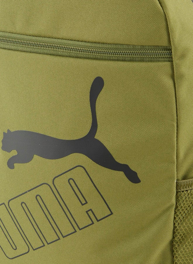 PUMA Logo Print School Backpack with Adjustable Shoulder Straps and Zip Closure  - Image 3