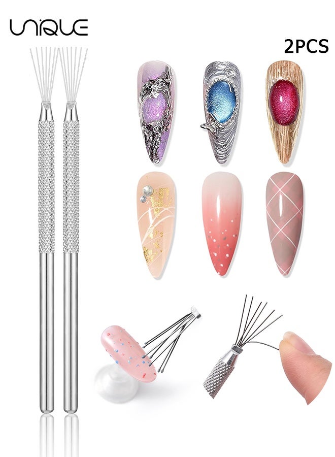 Unique 2 Pcs Clay Texture Tools - Liner Brush for Nails Gel Dotting Tool Nail Art Air Dry Clay Tool, Sculpting Pottery Carving Tools Nail Art Line Painting Wire Drawing Pen - Image 1