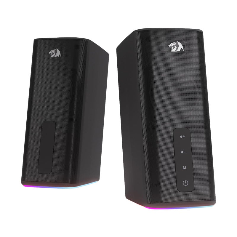 Redragon GS814 Stereo Desktop Speaker 20W Output 4 Real Units Wireless 5035mm AUX Enhanced Bass TouchControl Dynamic RGB Lighting - Image 2