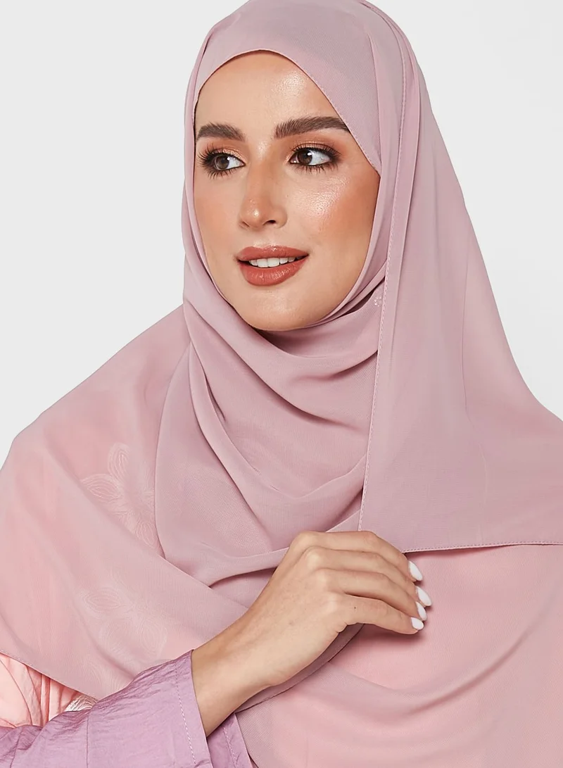 Khizana Color Block Abaya With Sheila