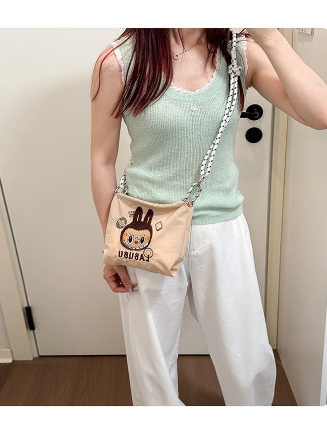 general Cute Labubu belt bag embroidered waterproof nylon crossbody bag versatile casual shoulder bag everyday tote  - Image 2