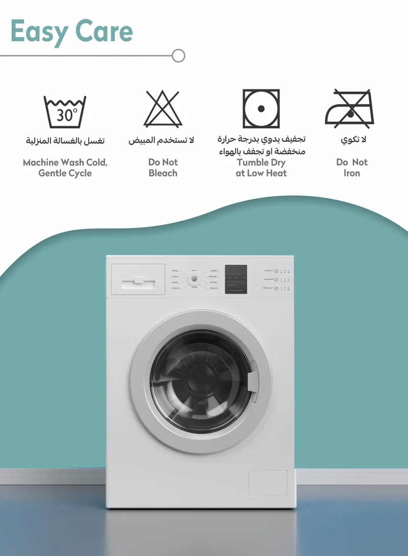 دوناتيلا طقم مفرش سرير 4 قطع مقاس مزدوج 250×230 سم يناسب سرير 200×200 سم , تطريز مشجر  انيق بطباعة رقمية مميزة , ماكيروفايبر فائق النعومة