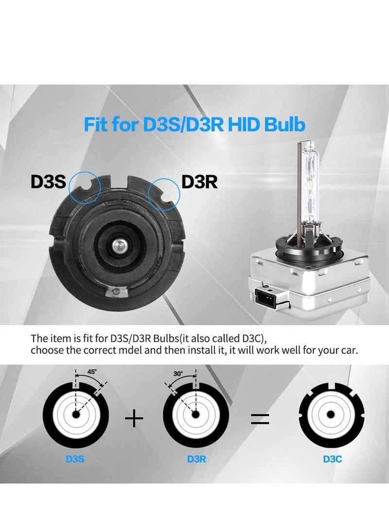 SYOSI D3S/D3R 6000K Xenon HID Replacement Bulb White Metal Stents Base 12V Car Headlight Lamps Head Lights 35W 1pair (D3S/D3R)  - Image 5