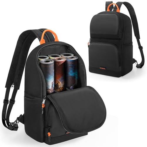 Rexmica Playmat Tube Backpack for 6pcs Playmats W14 x L24 Game Mat Tube Organizer Bag with Shoulder Strap Fit for MTG TCG Mat Portable Playmat Container with 2 Front Pockets for Card or Dice - Image 1