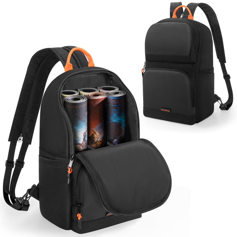Rexmica Playmat Tube Backpack for 6pcs Playmats W14 x L24 Game Mat Tube Organizer Bag with Shoulder Strap Fit for MTG TCG Mat Portable Playmat Container with 2 Front Pockets for Card or Dice - Image 3